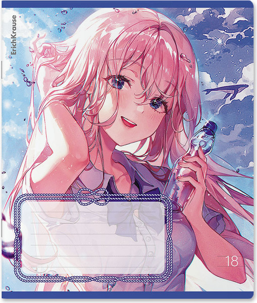 Изображение товара Тетрадь Erich Krause Kawaii Whale / 60551 (18л, линейка)