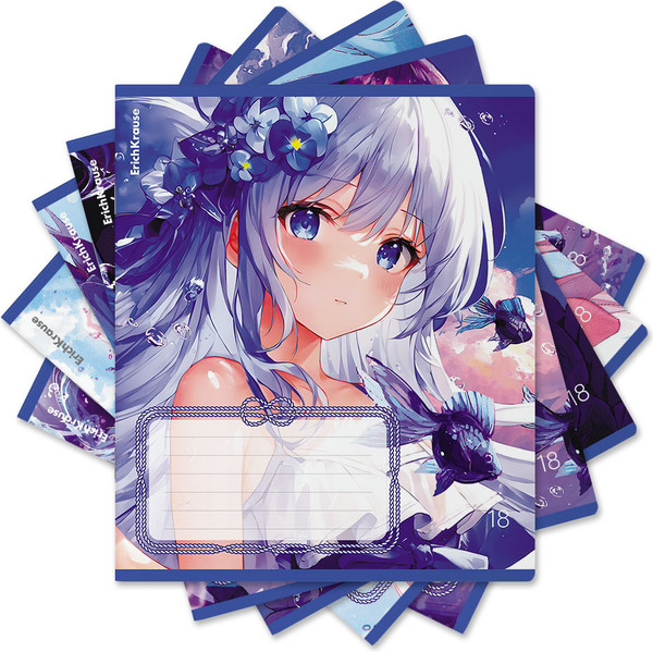 Изображение товара Тетрадь Erich Krause Kawaii Whale / 60551 (18л, линейка)