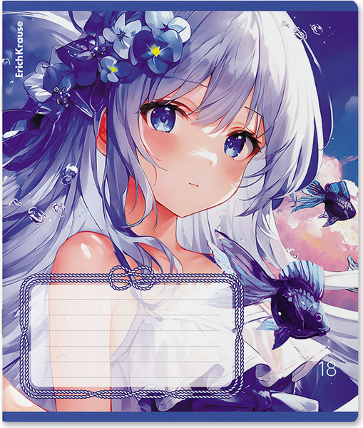 Изображение товара Тетрадь Erich Krause Kawaii Whale / 60551 (18л, линейка)