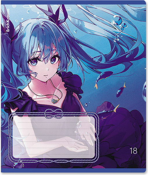 Изображение товара Тетрадь Erich Krause Kawaii Whale / 60551 (18л, линейка)