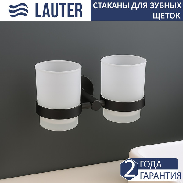 Изображение товара Набор аксессуаров для ванной и туалета Lauter 21SH72082 + 21SH72102 (Matt Black, 2 предмета)