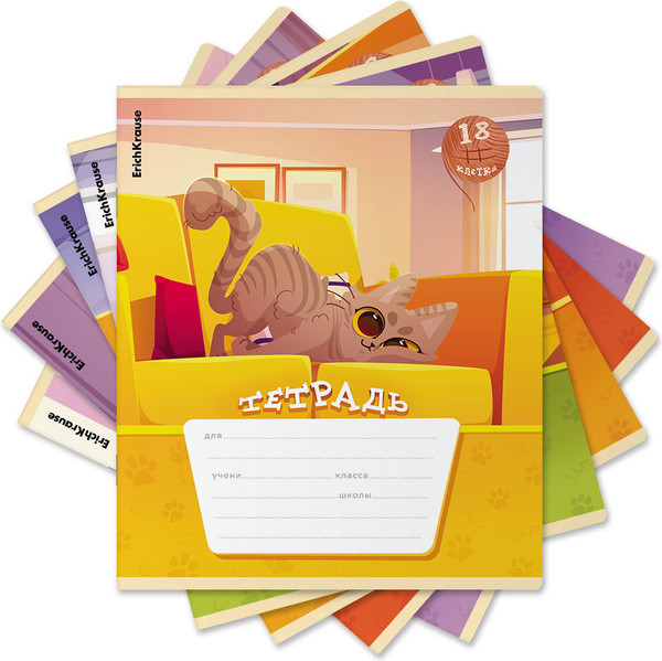 Изображение товара Тетрадь Erich Krause Приключения на хвост / 60556 (18л, клетка)