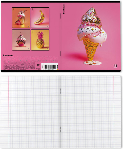 Изображение товара Тетрадь Erich Krause Glow Food / 65555 (48л, клетка)
