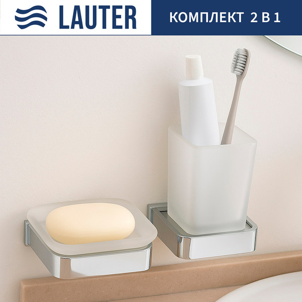 Изображение товара Набор аксессуаров для ванной Lauter 21SH7061 + 21SH7051 (Chrome, 2 предмета)