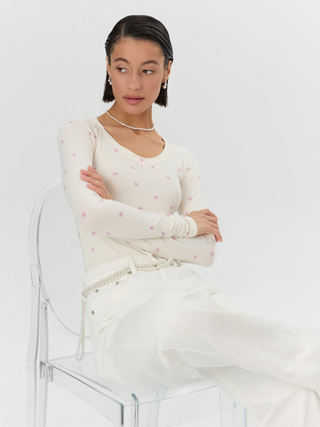 Изображение товара Лонгслив Mark Formelle 122846 (р.164/170-92-98, цветочки на молочном)