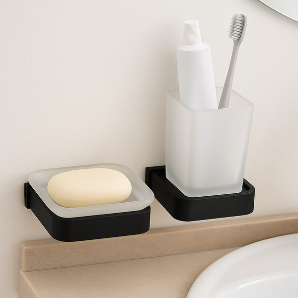 Изображение товара Набор аксессуаров для ванной Lauter 21SH7062 + 21SH7052 (Matt Black, 2 предмета)