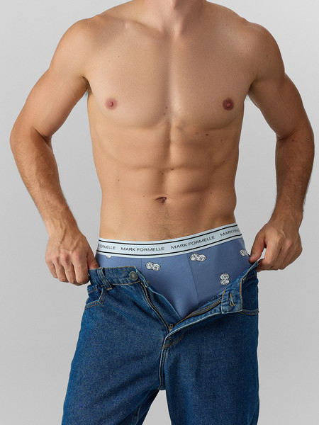 Изображение товара Комплект мужских трусов Mark Formelle 411228-2 (р.82-92, игральные кости на джинсе/черный)