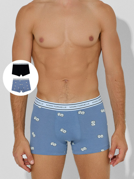 Изображение товара Комплект мужских трусов Mark Formelle 411228-2 (р.90-100, игральные кости на джинсе/черный)