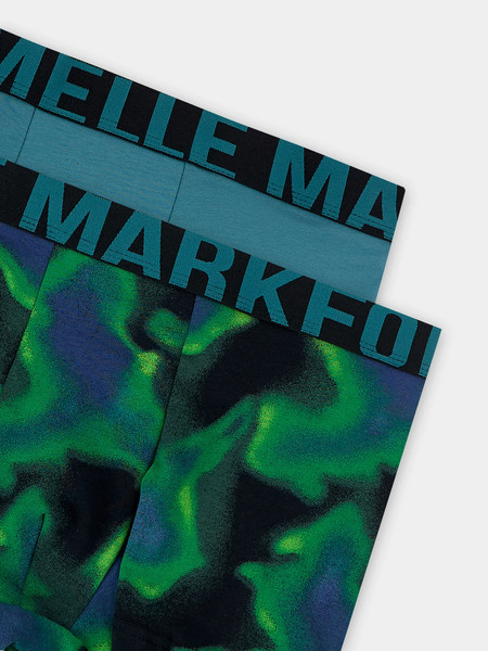 Изображение товара Комплект мужских трусов Mark Formelle 411228-2 (р.82-92, разводы на черном/зеленый)