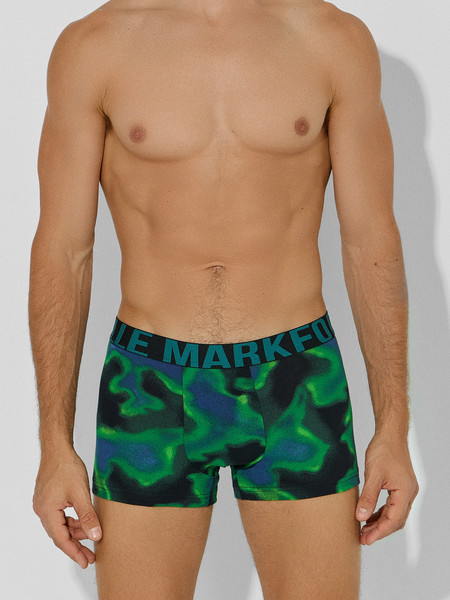 Изображение товара Комплект мужских трусов Mark Formelle 411228-2 (р.82-92, разводы на черном/зеленый)