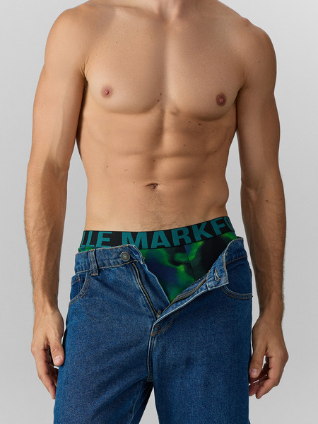 Изображение товара Комплект мужских трусов Mark Formelle 411228-2 (р.82-92, разводы на черном/зеленый)