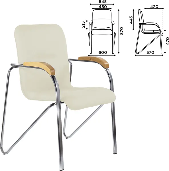 Изображение товара Стул офисный Brabix CF-105 / 532762 (хром/бежевый)