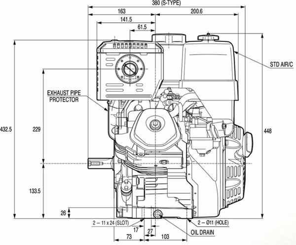 Изображение товара Двигатель бензиновый Lifan KP460 (192F-2T) / 06247