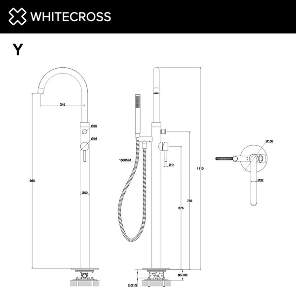 Изображение товара Смеситель Whitecross Y1233CPB (брашированная медь)