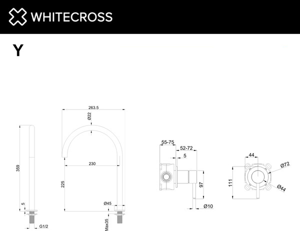 Изображение товара Смеситель Whitecross Y1219GLB (брашированное золото)
