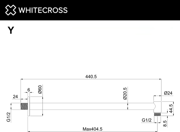 Изображение товара Душевой кронштейн Whitecross Y1309CR (хром)
