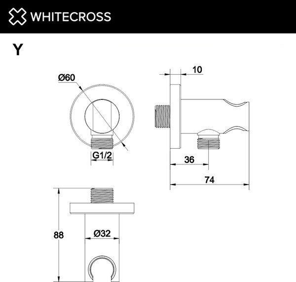 Изображение товара Подключение для душевого шланга Whitecross Y1005CPB (брашированная медь)