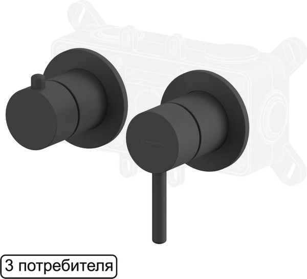 Изображение товара Смеситель Whitecross Y1243BL (черный матовый)