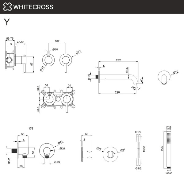 Изображение товара Смеситель Whitecross YSET1240GL (золото)