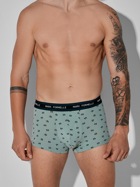 Изображение товара Комплект мужских трусов Mark Formelle 411124-3 (р.94-104, топоры на зеленом льду/темно-зеленый/узор на черном)