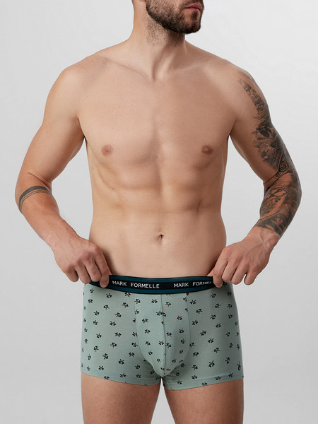 Изображение товара Комплект мужских трусов Mark Formelle 411124-3 (р.94-104, топоры на зеленом льду/темно-зеленый/узор на черном)