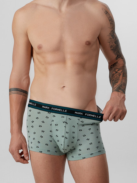 Изображение товара Комплект мужских трусов Mark Formelle 411124-3 (р.94-104, топоры на зеленом льду/темно-зеленый/узор на черном)