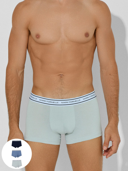 Изображение товара Комплект мужских трусов Mark Formelle 411124-3 (р.98-108, жемчужно-голубой/джинс/темно-синий)