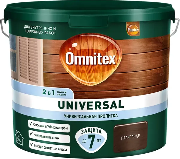 Изображение товара Пропитка для дерева Omnitex Universal 2в1 Палисандр (2.5л)