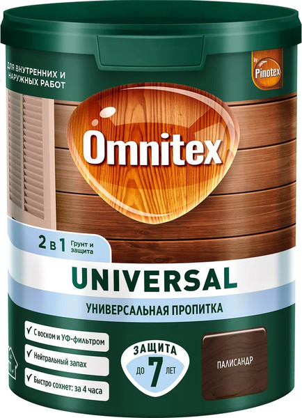 Изображение товара Пропитка для дерева Omnitex Universal 2в1 Палисандр (900мл)