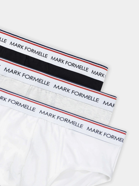 Изображение товара Комплект мужских трусов Mark Formelle 411170-3 (р.94-104, белый/серый меланж 4306-А/черный-1)