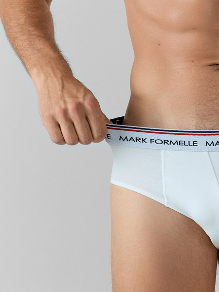 Изображение товара Комплект мужских трусов Mark Formelle 411170-3 (р.94-104, белый/серый меланж 4306-А/черный-1)