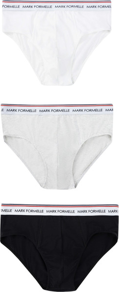 Изображение товара Комплект мужских трусов Mark Formelle 411170-3 (р.98-108, белый/серый меланж 4306-А/черный-1)