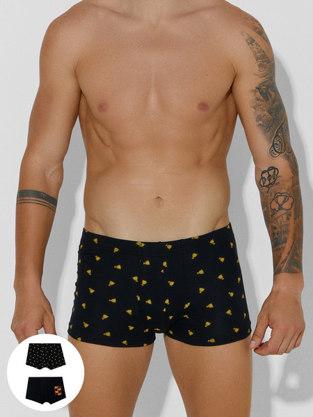 Изображение товара Комплект мужских трусов Mark Formelle 411229-2 (р.90-100, черный/мешки денег на черном)