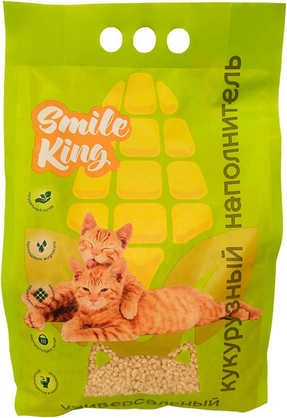 Изображение товара Наполнитель для туалета Smile King Кукурузный универсальный / SK-004 (2кг)