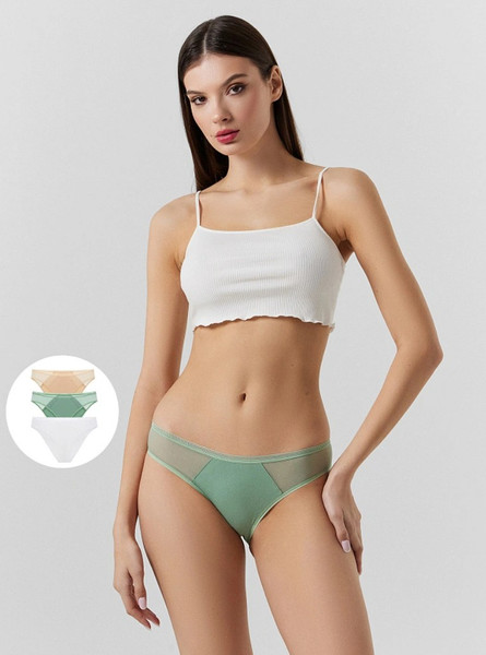 Изображение товара Комплект женских трусов Mark Formelle 412474-3 (р.90, зеленый минерал)