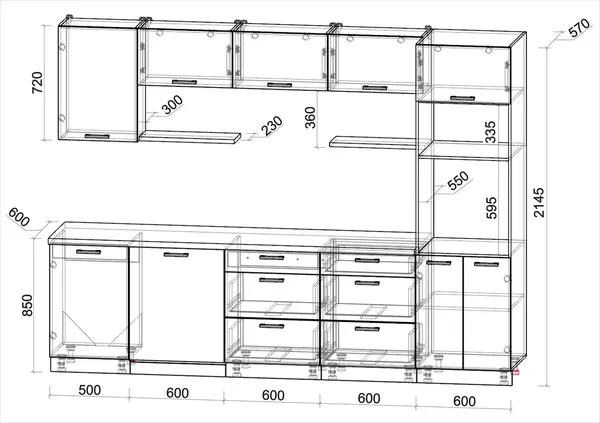 Изображение товара Кухонный гарнитур Интерлиния Мила Лайт 2.9-ПМ1 (вудлайн кремовый/вудлайн кремовый/бискайская сосна)
