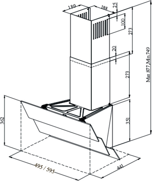 Изображение товара Вытяжка наклонная Monsher Troyes 60 (Noir)