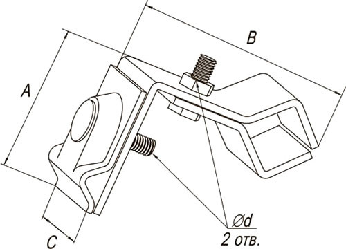 Изображение товара Держатель токоотвода Terrazn Фальцевый универсальный 33096_ОG