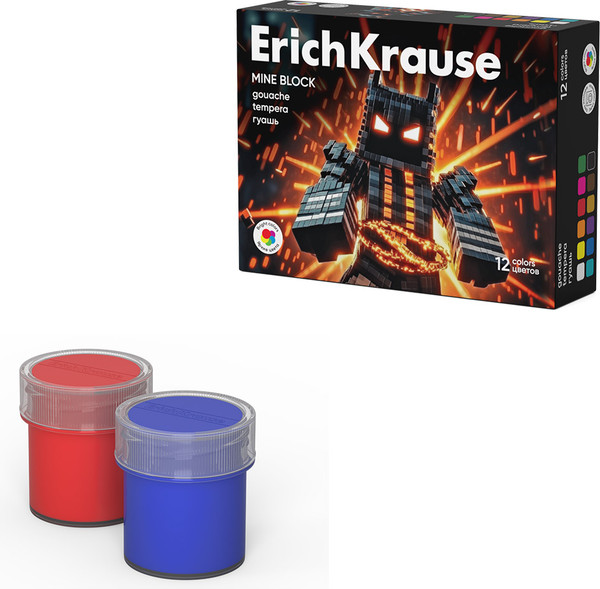 Изображение товара Гуашь Erich Krause Mine Block / 65196 (12цв)