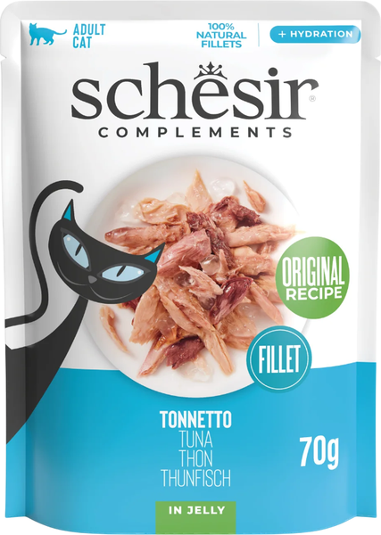 Изображение товара Влажный корм для кошек Schesir Complements Тунец в желе (70г)