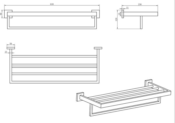 Изображение товара Набор аксессуаров для ванной и туалета Lauter 21SH71061 + 21SH71091 + 21SH71071 + 21SH71151 (Chrome, 4 предмета)