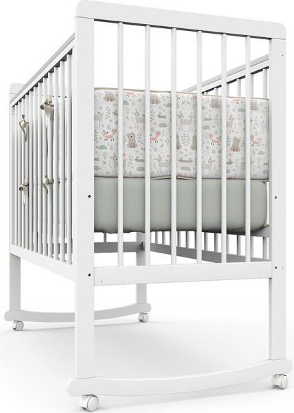 Изображение товара Детская кроватка Атон Baby Master Ariel 01 колесо-качалка дерево (белая аляска)