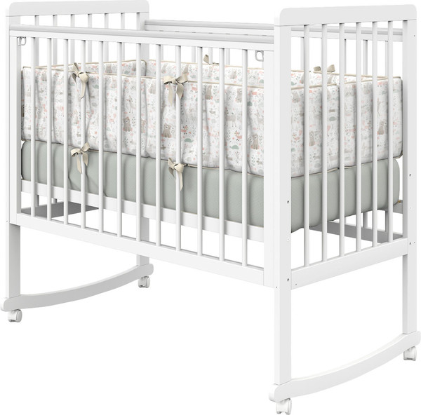 Изображение товара Детская кроватка Атон Baby Master Ariel 01 колесо-качалка дерево (белая аляска)