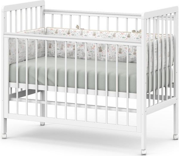 Изображение товара Детская кроватка Атон Baby Master Ariel 04 колесо дерево (белая аляска)
