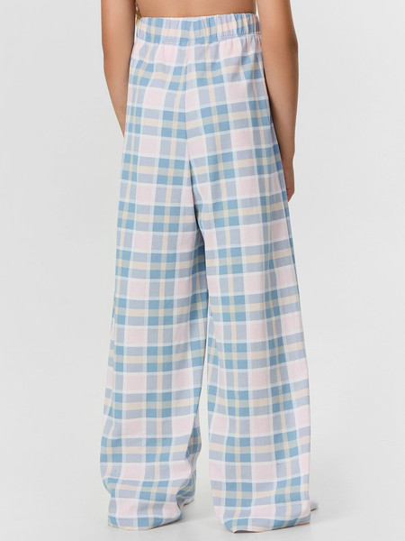 Изображение товара Штаны пижамные детские Mark Formelle 587001 (р.134-68, клетка голубой/розовый)
