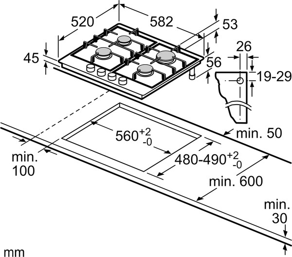 Изображение товара Газовая варочная панель Bosch PCP6A5I90