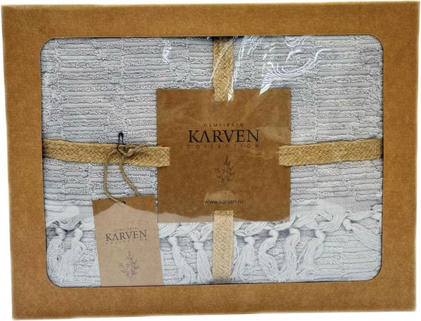 Изображение товара Покрывало Karven Sezar с бахромой Евро 200x220 / Y1035 SEZAR Gri