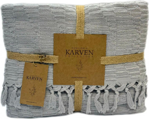 Изображение товара Покрывало Karven Sezar с бахромой Евро 200x220 / Y1035 SEZAR Gri