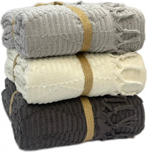 Изображение товара Покрывало Karven Sezar с бахромой Евро 200x220 / Y1035 SEZAR Gri