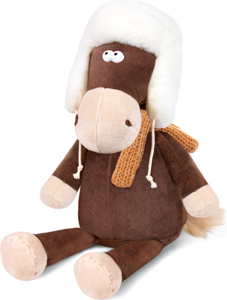 Изображение товара Мягкая игрушка Maxitoys Конь Василий в Ушанке и Шарфе / MT-250219-27